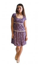 Платье молодежное с кружевом лиловый (21204)