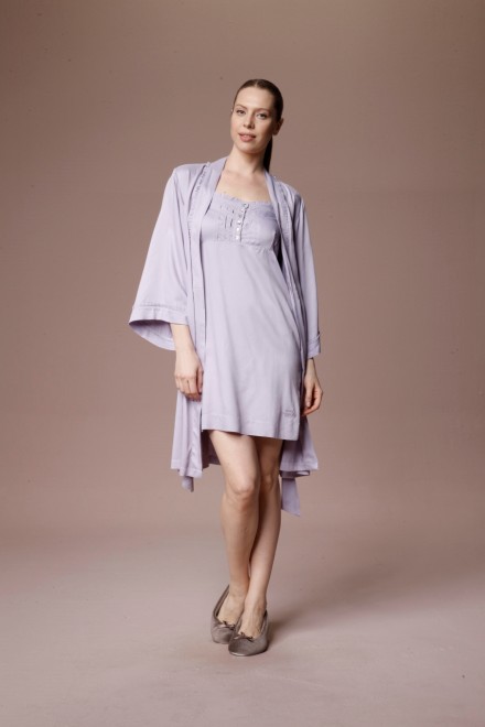 Женский комплект:халат на запах+сорочка на бретелях 100% BAMBOO (R652527)