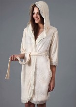 Женский укороченный халат с капюшоном 100% бамбук (Nusa R083)