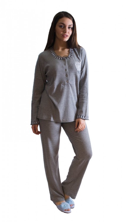 Пижама женская полномерная светло-серый (КД 25)