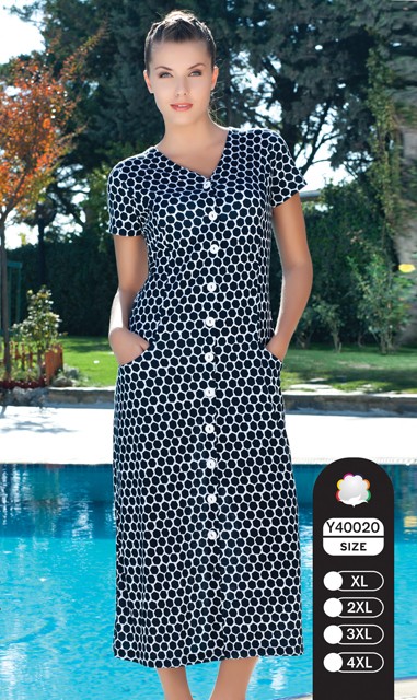 Женский полномерный халат на пуговицах (Cocoon R40020) - купить по цене 2  680 руб. в интернет магазине в Москве