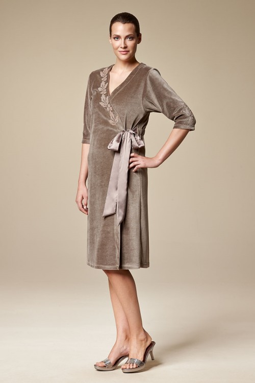 Женский велюровый халат на запах (Relax 720523) - купить по цене 2 460 руб.в интернет магазине в Москве